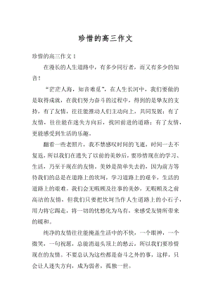 珍惜的高三作文精编.docx