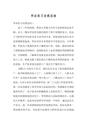 毕业实习自我总结精选.docx