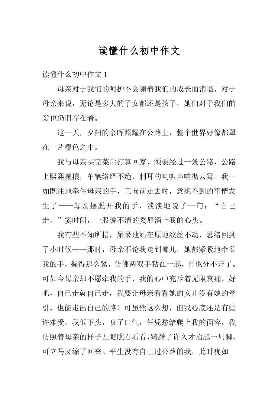 读懂什么初中作文范例.docx_第1页