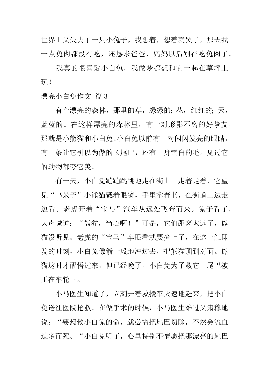 美丽小白兔作文汇总.docx_第2页