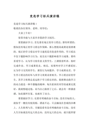 竞选学习标兵演讲稿优质.docx