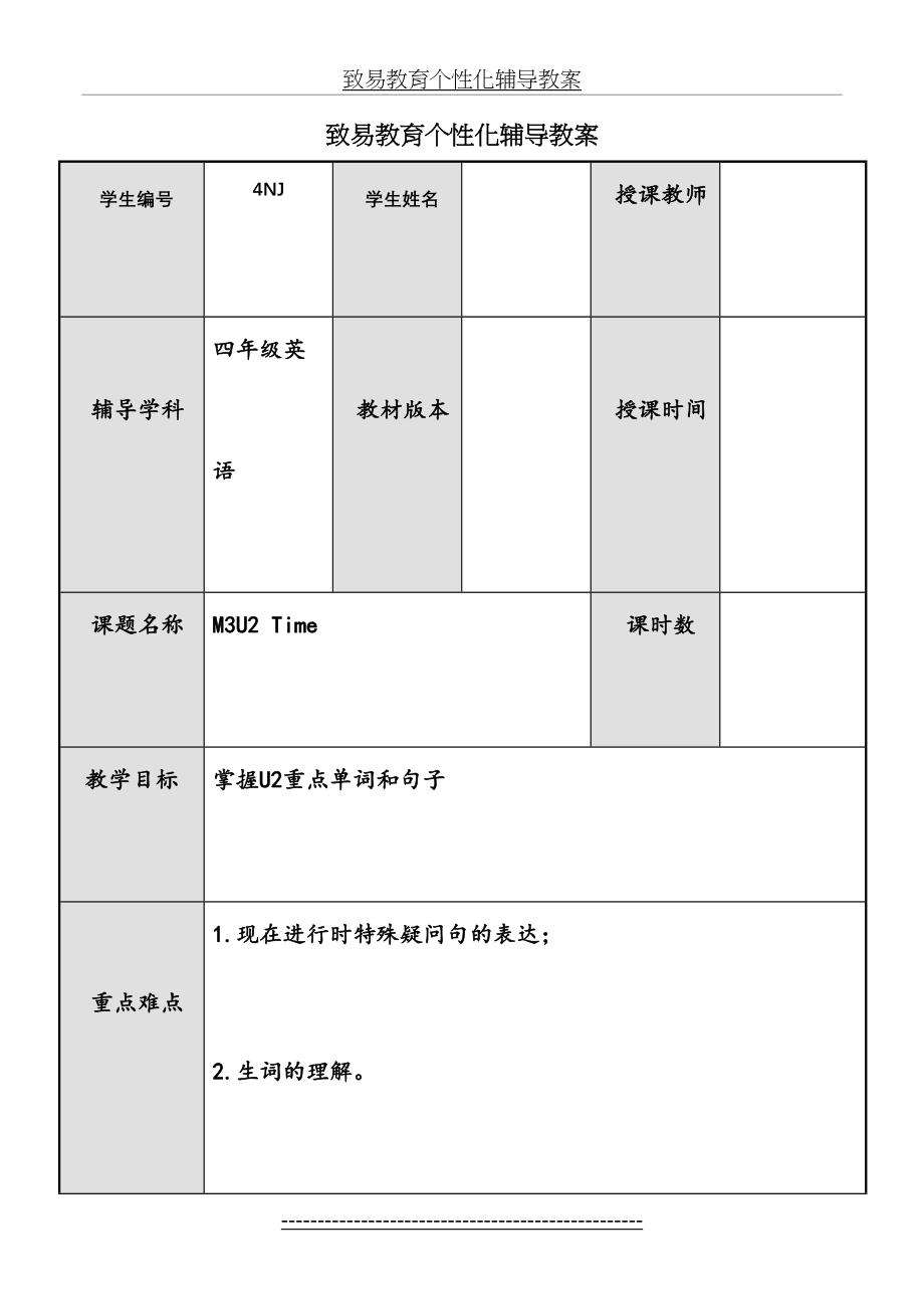 上海英语四年级下册M3U2知识点梳理和练习.doc_第2页