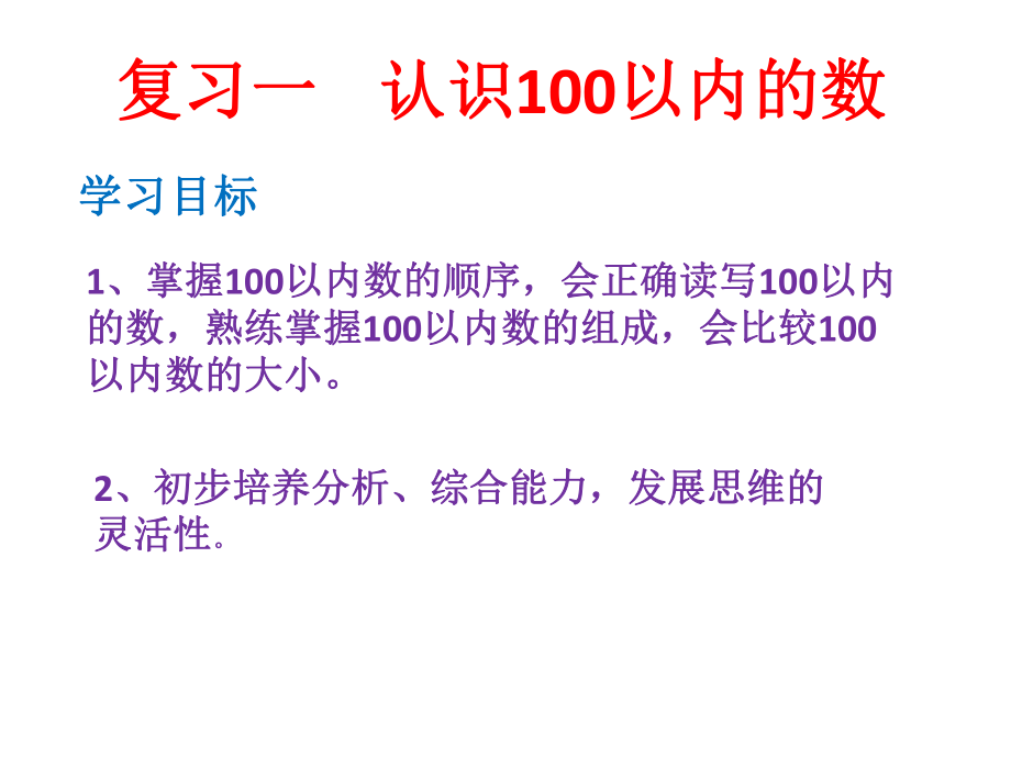 苏教版小学一年级数学(下册)期末总复习ppt课件.ppt_第2页