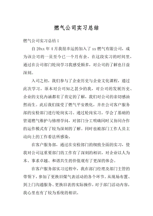 燃气公司实习总结范例.docx