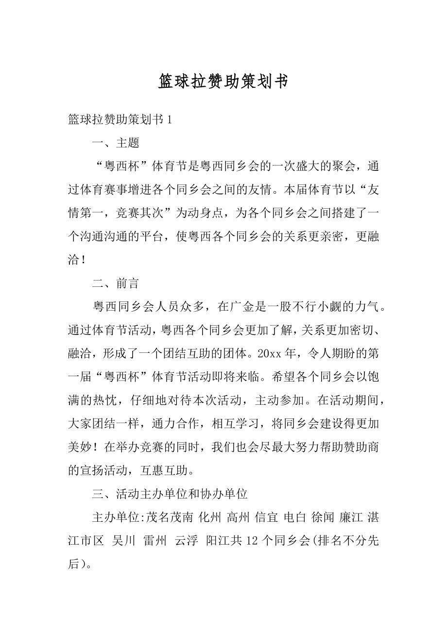 篮球拉赞助策划书精选.docx_第1页