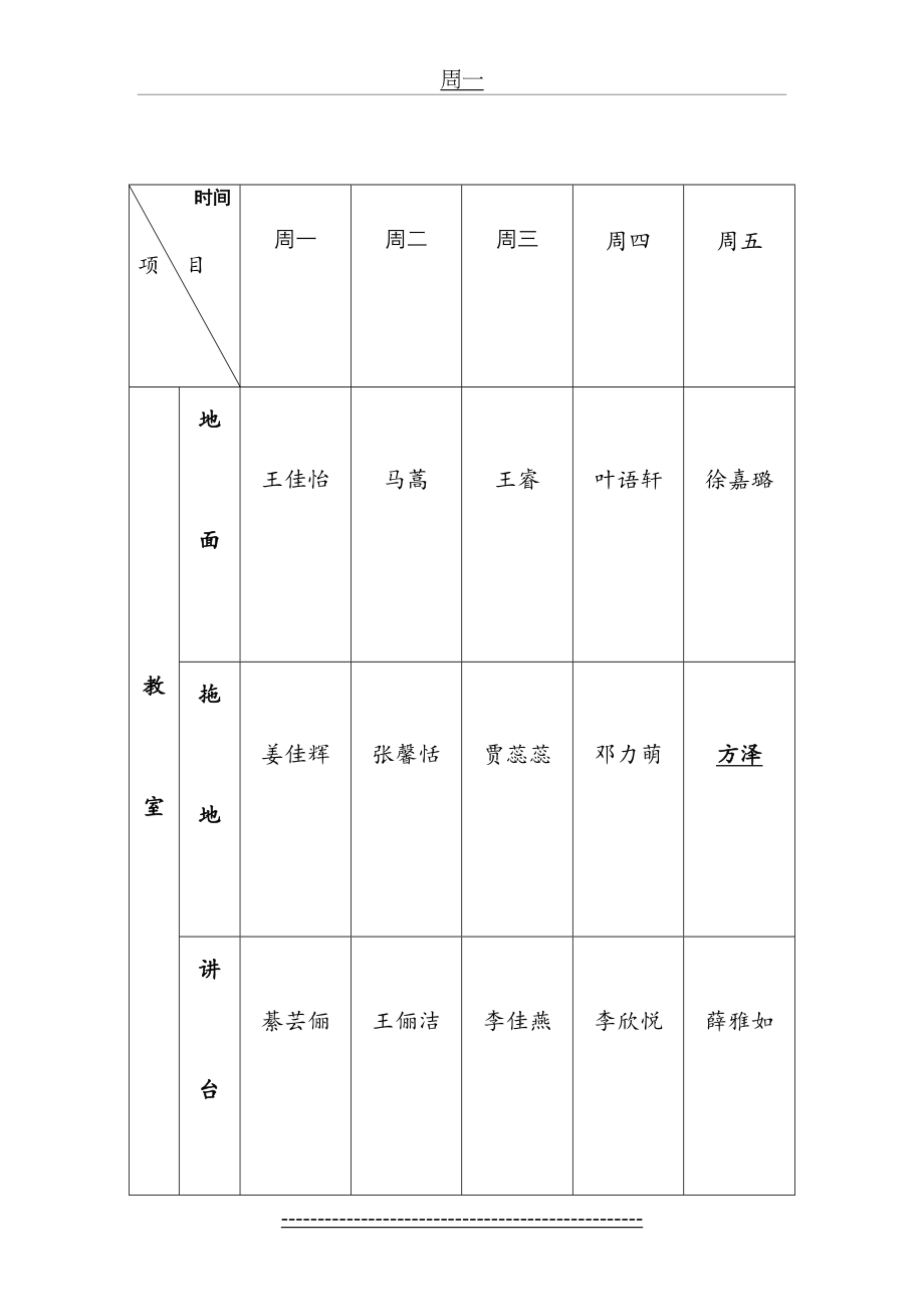 一年级一班卫生值日表(1).doc_第2页