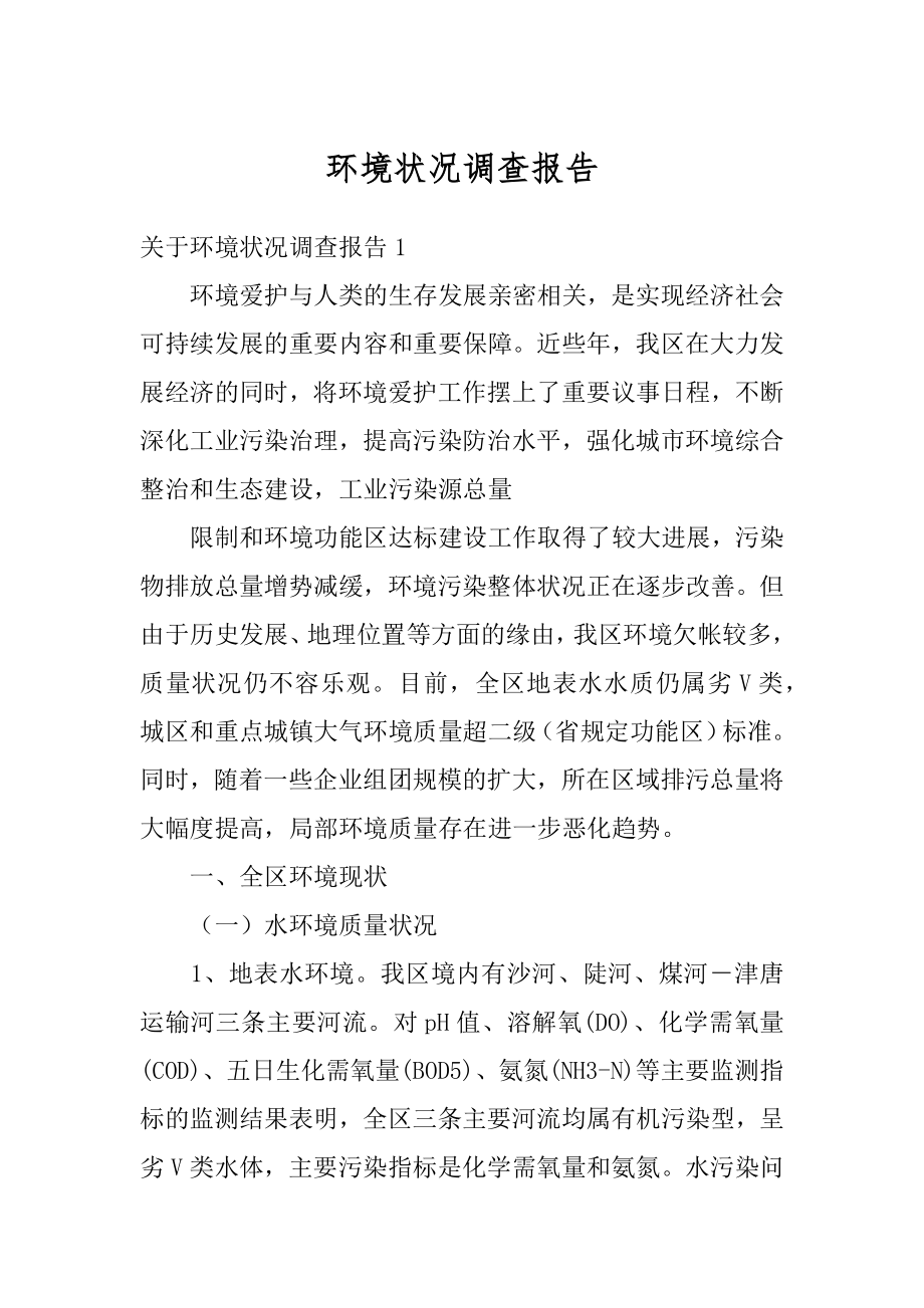 环境状况调查报告精选.docx_第1页