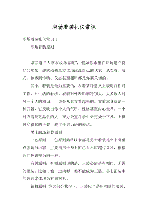 职场着装礼仪常识优质.docx