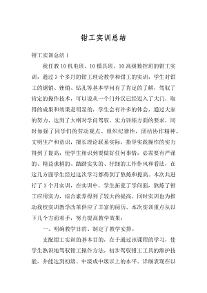 钳工实训总结优质.docx