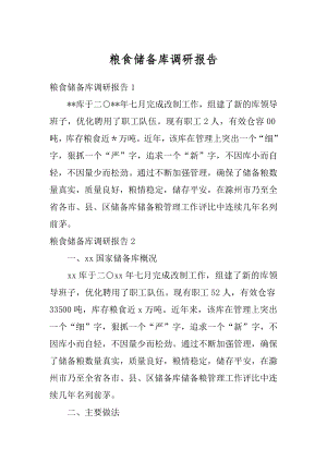 粮食储备库调研报告优质.docx