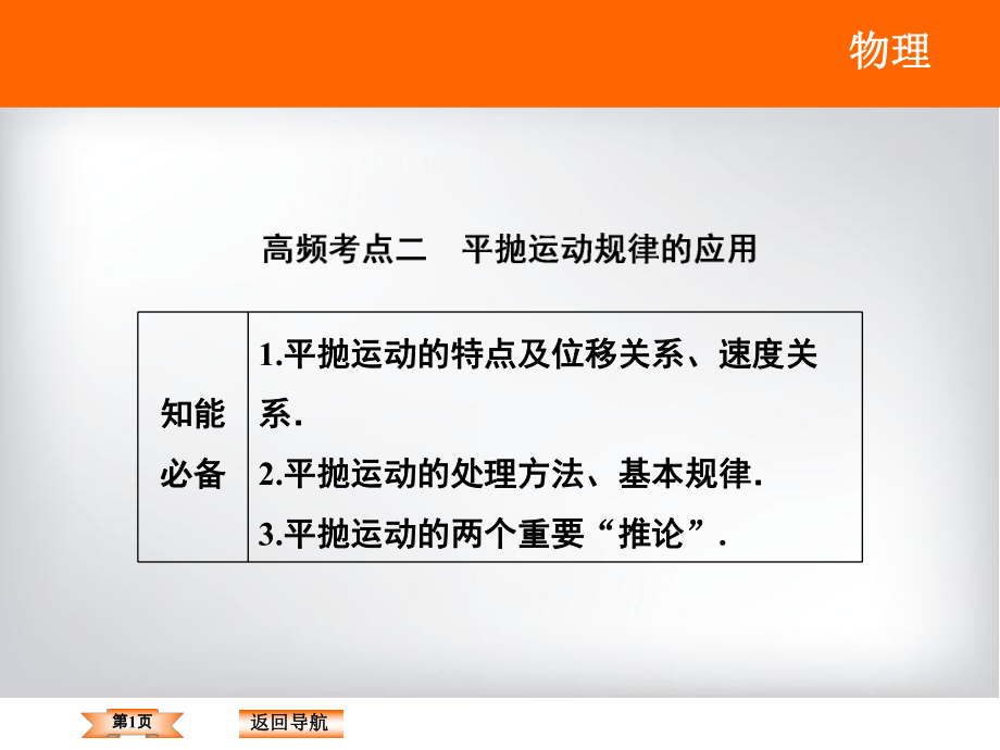 专题：平抛运动规律的应用ppt课件.pptx_第1页