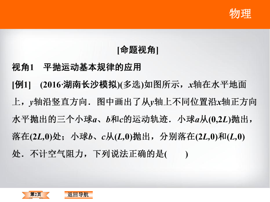 专题：平抛运动规律的应用ppt课件.pptx_第2页