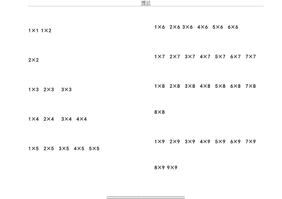 乘法口诀表(教学大卡片打印版).doc_第2页
