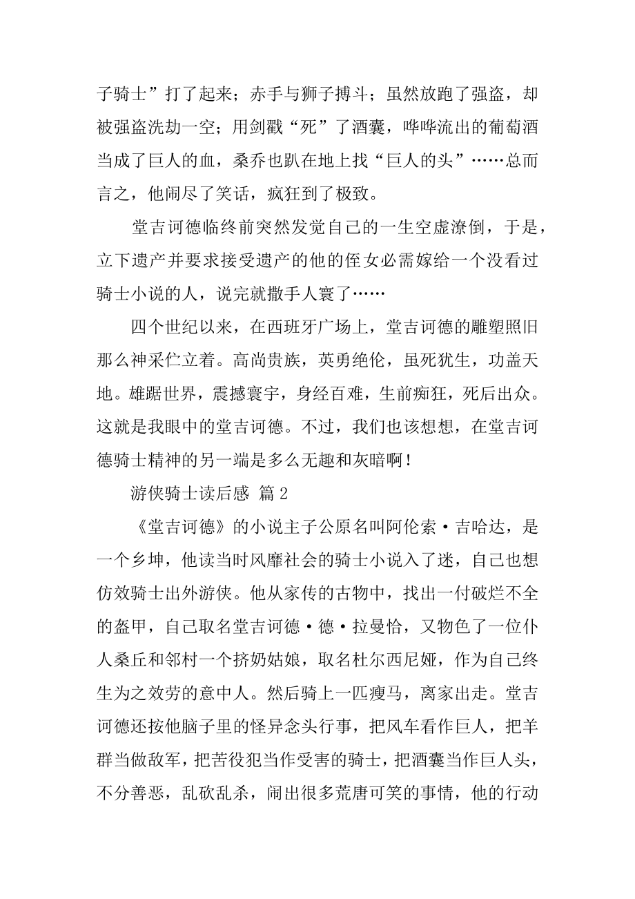 游侠骑士读后感汇总.docx_第2页