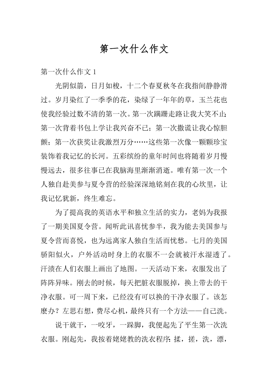 第一次什么作文精选.docx_第1页