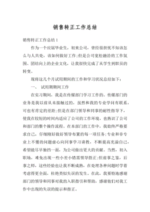 销售转正工作总结例文.docx