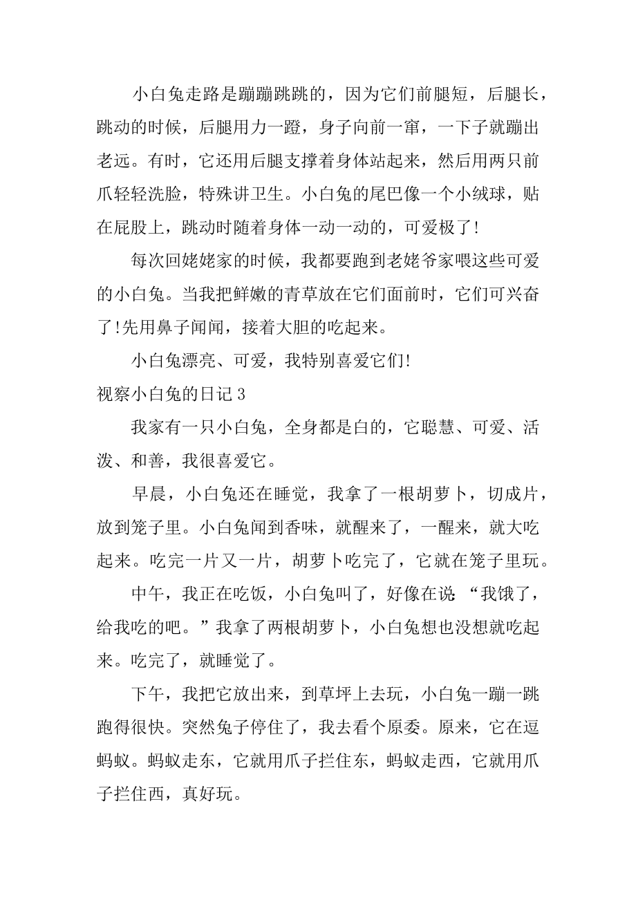 观察小白兔的日记优质.docx_第2页