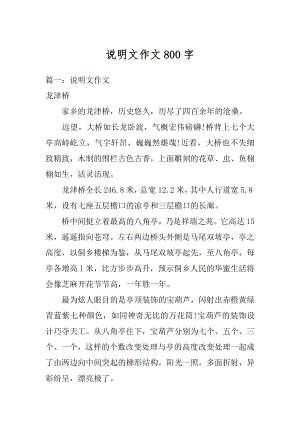 说明文作文800字范例.docx