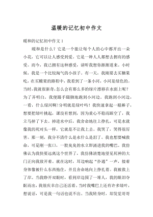 温暖的记忆初中作文精选.docx