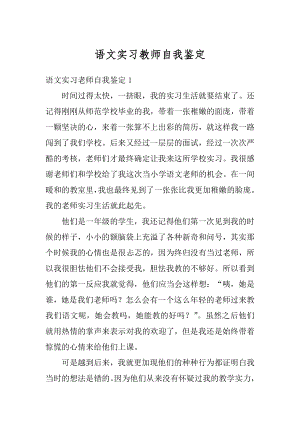 语文实习教师自我鉴定优质.docx