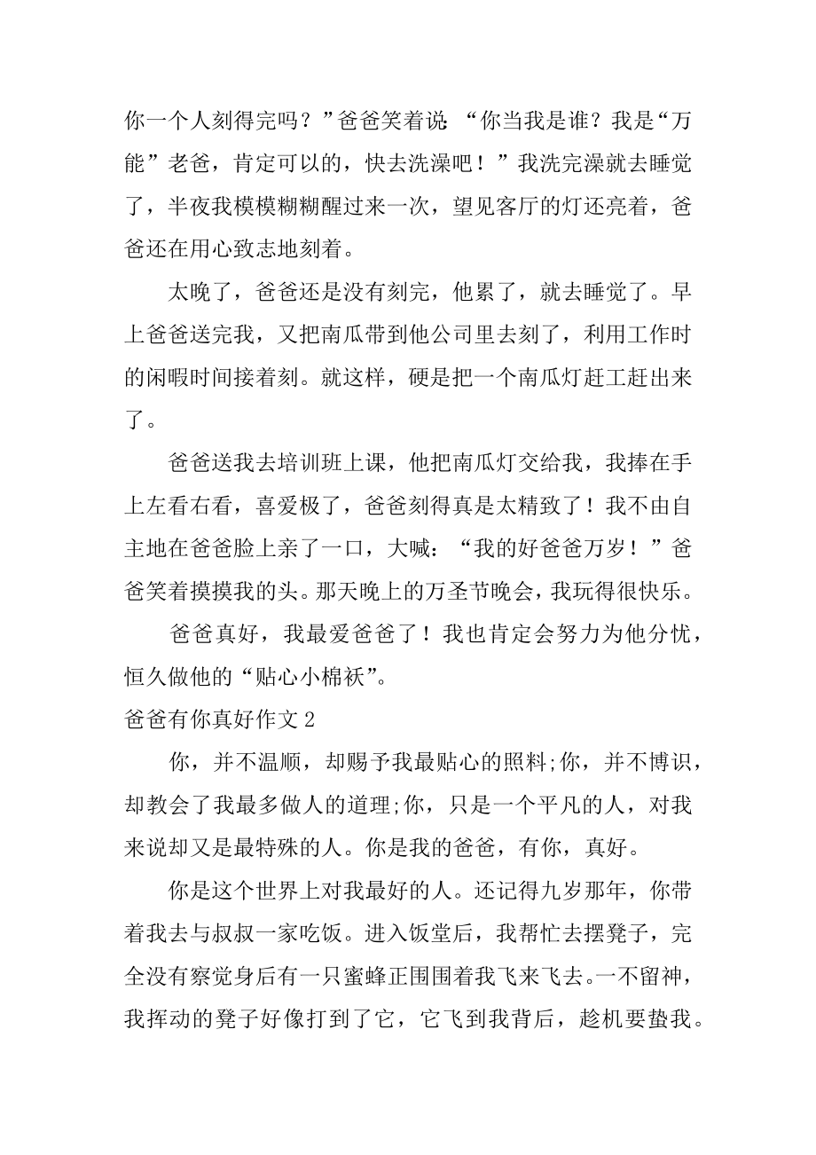 爸爸有你真好作文范本.docx_第2页