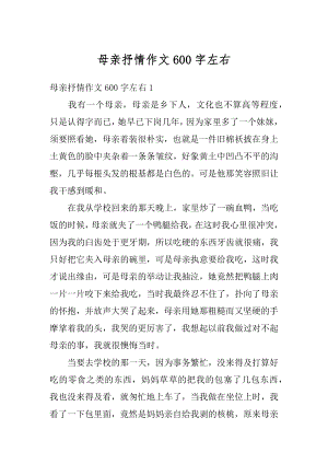 母亲抒情作文600字左右范例.docx