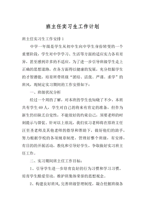 班主任实习生工作计划例文.docx