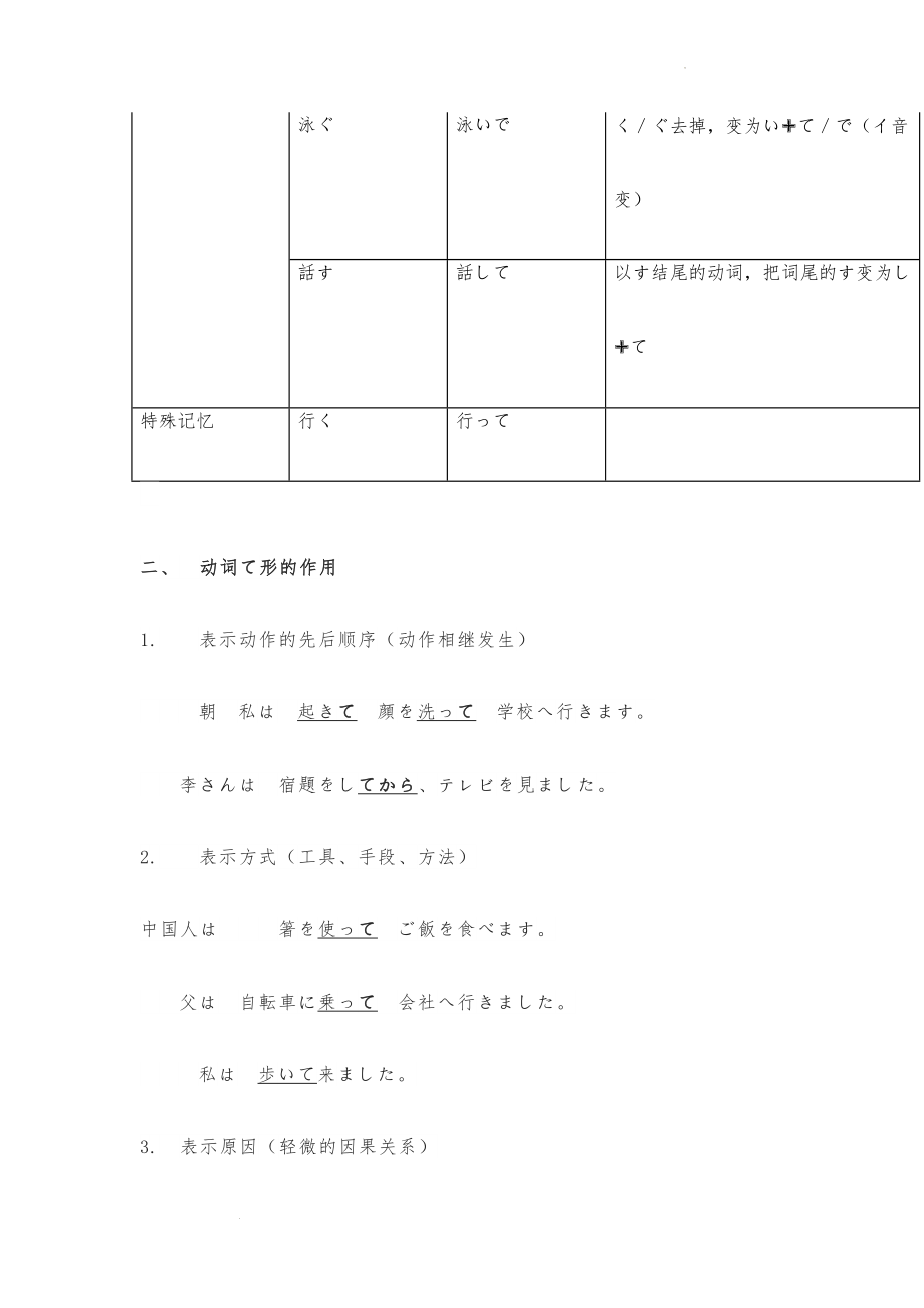 动词的て形及相关句型 讲义--高考日语复习.docx_第2页