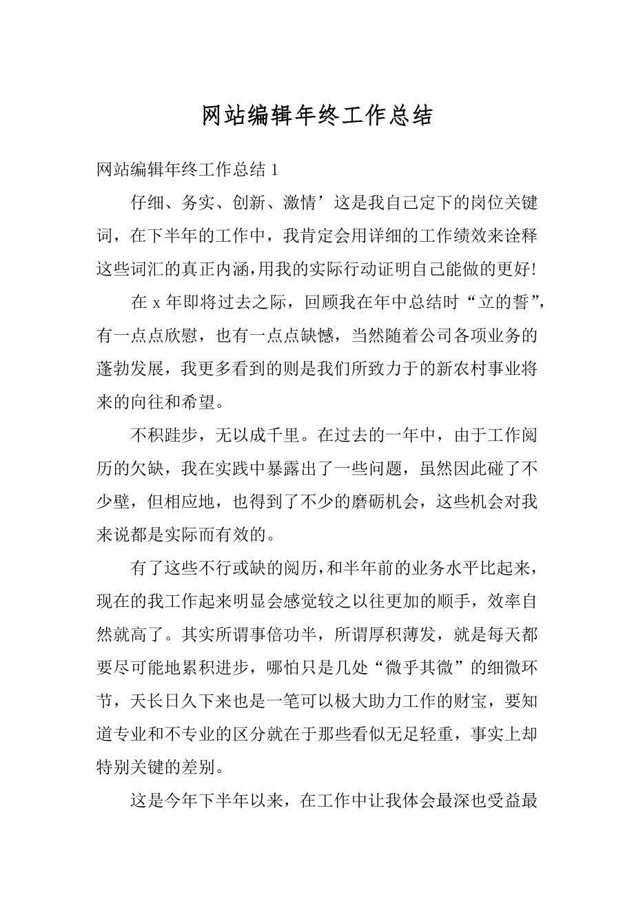 网站编辑年终工作总结优质.docx_第1页