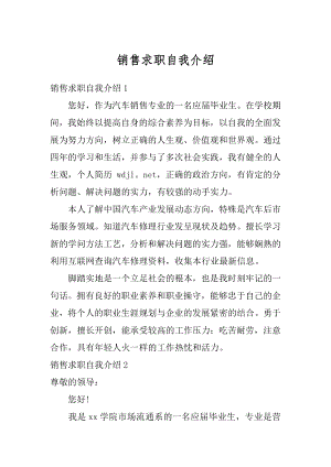 销售求职自我介绍精编.docx