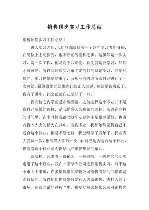 销售顶岗实习工作总结精选.docx