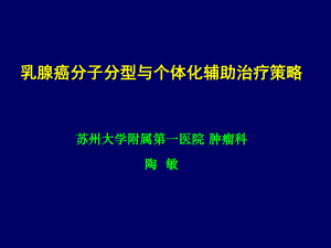 乳腺癌分子分型与个体化辅助化疗策略ppt课件.ppt