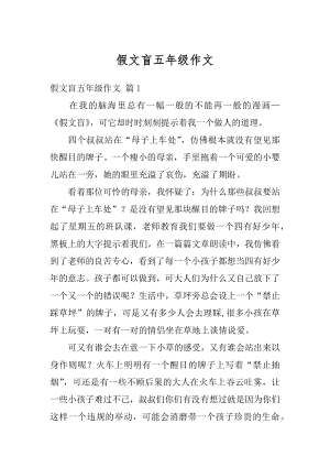 假文盲五年级作文优质.docx