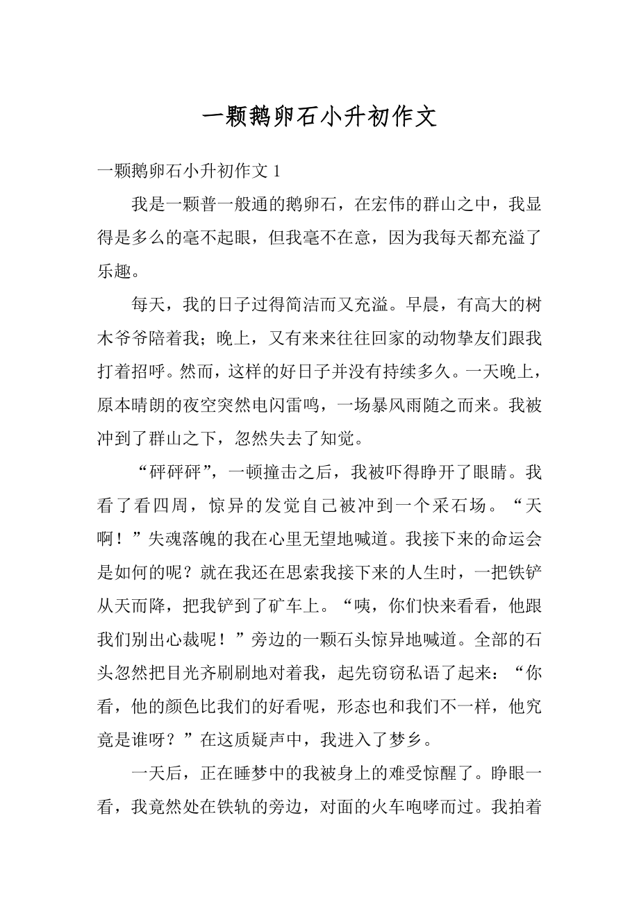 一颗鹅卵石小升初作文精编.docx_第1页