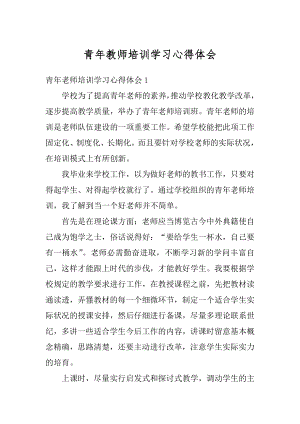 青年教师培训学习心得体会精编.docx