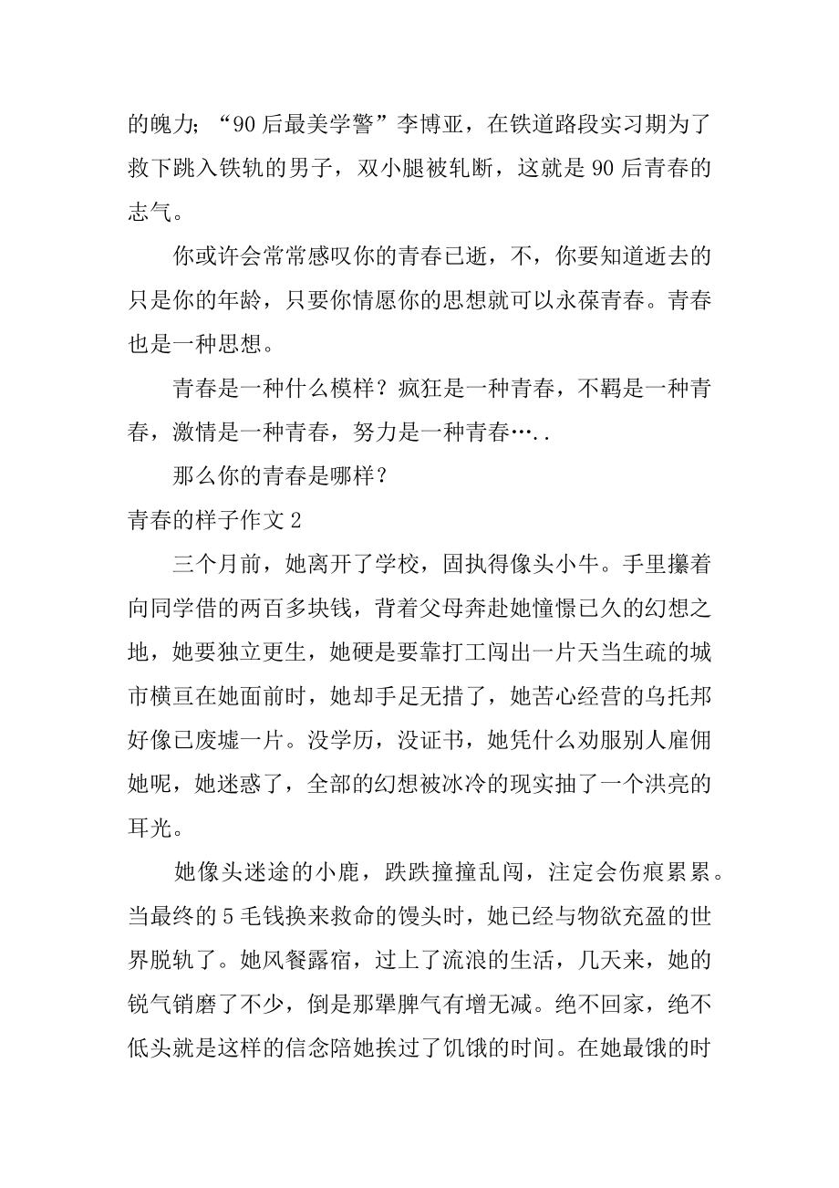 青春的样子作文汇总.docx_第2页