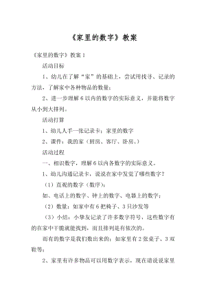 《家里的数字》教案例文.docx