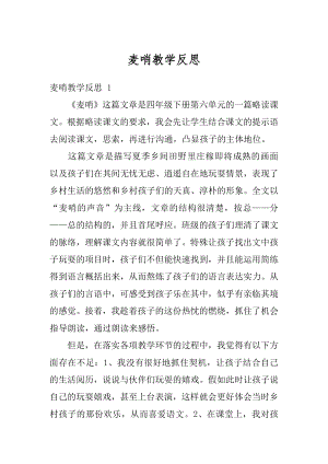 麦哨教学反思最新.docx