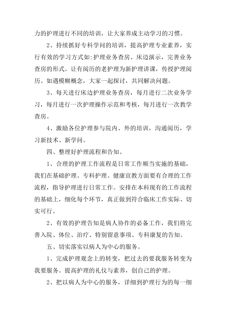 骨科科室护理的工作计划汇编.docx_第2页