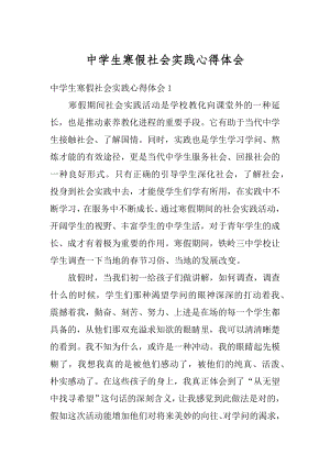 中学生寒假社会实践心得体会精编.docx