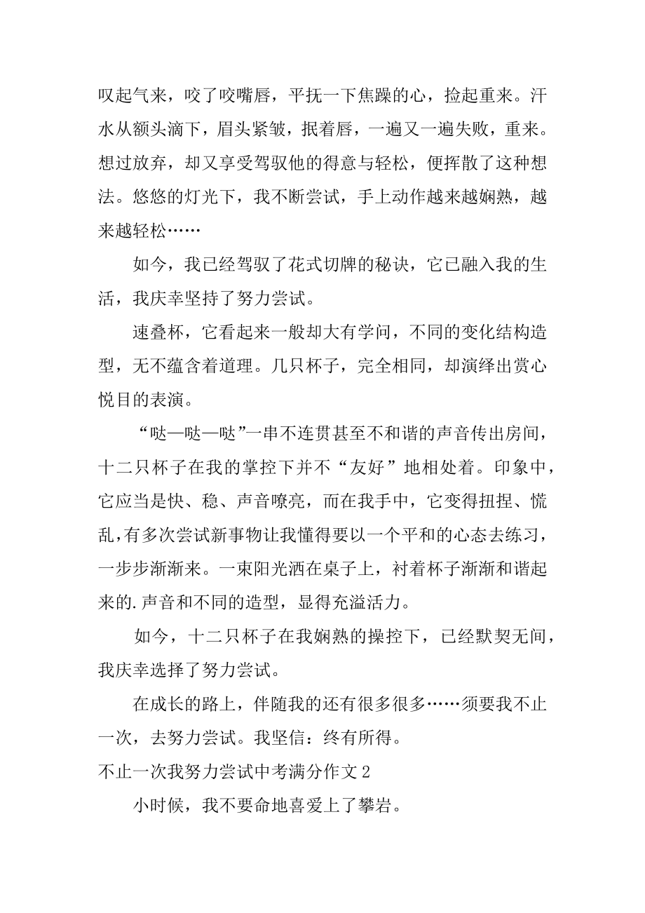 不止一次我努力尝试中考满分作文范文.docx_第2页