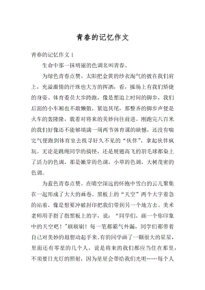 青春的记忆作文精编.docx