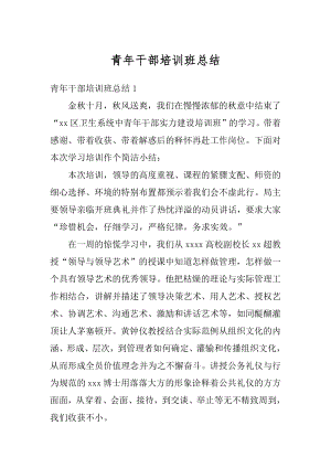 青年干部培训班总结优质.docx