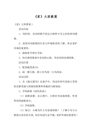 《家》大班教案精选.docx