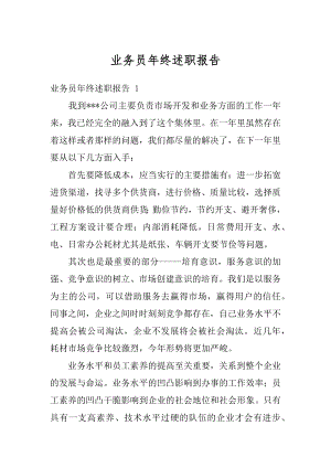 业务员年终述职报告精编.docx