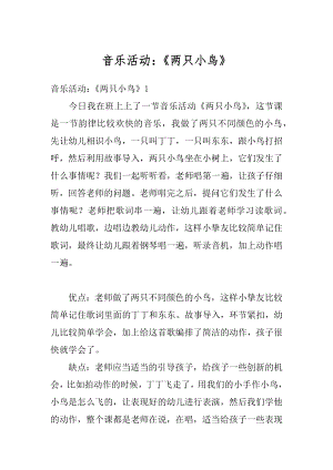 音乐活动：《两只小鸟》最新.docx