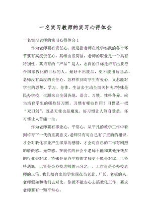 一名实习教师的实习心得体会范本.docx