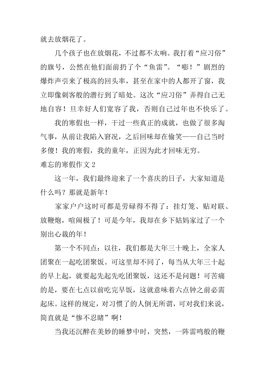 难忘的寒假作文汇编.docx_第2页