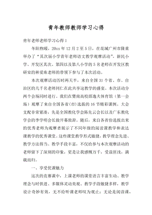 青年教师教师学习心得范文.docx