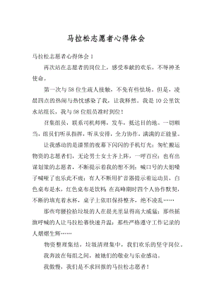 马拉松志愿者心得体会精编.docx